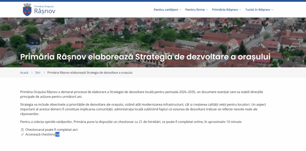 Râșnov își pregătește viitorul: Strategia de dezvoltare locală 2026–2035