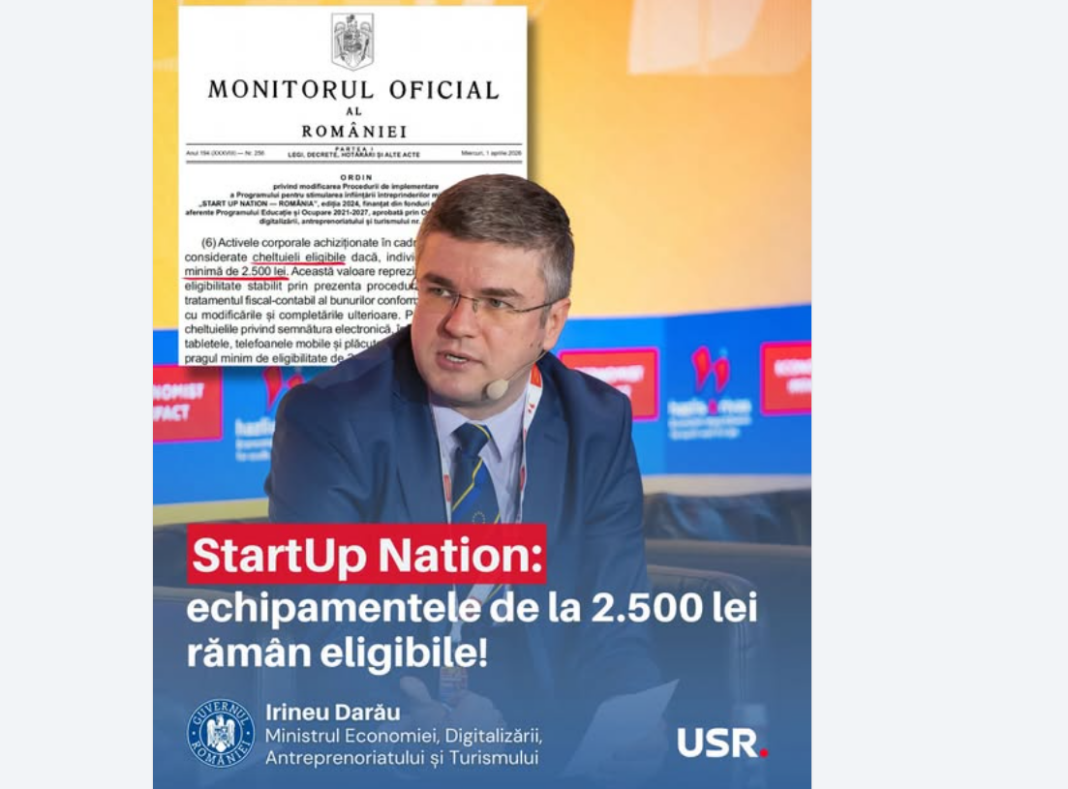 Ministrul Irineu Darău corectează o situație care ar fi afectat mii de antreprenori.
