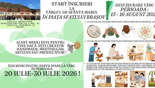 Brașovul își deschide porțile pentru Târgul de Sfânta Maria: Încep înscrierile pentru comercianți