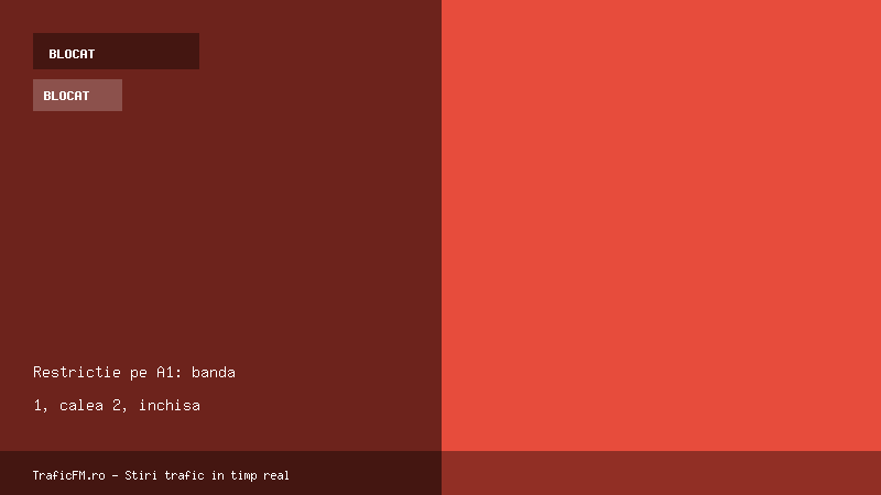 Restrictie pe A1: soferii sunt avertizati
