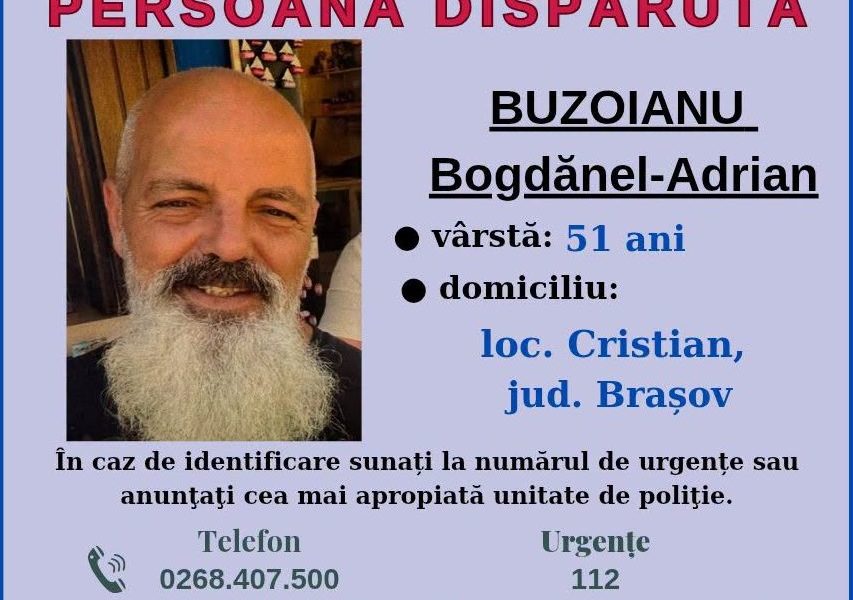 Bărbat de 51 de ani din Cristian, dispărut fără urmă. Poliția solicită ajutorul publicului