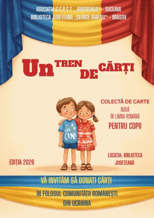 Brașovenii invitați să doneze cărți pentru copiii români din Cernăuți până pe 29 august: Campania „Un tren de cărți”