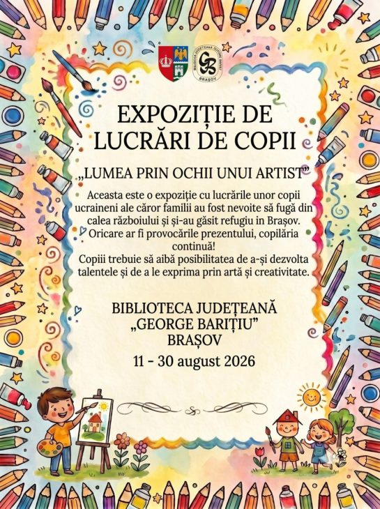 Copiii ucraineni își împărtășesc povestea prin artă la Brașov