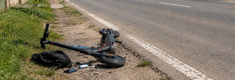 Două incidente cu trotinete electrice în Brașov: Un tânăr sub influența alcoolului a intrat într-un copac, iar un copil de 9 ani a fost grav rănit după impactul cu o mașină