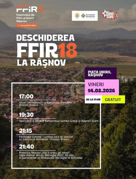 FFIR 18: Seară de film și spectacol la Râșnov, vineri!