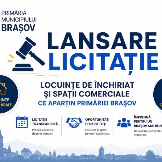 Municipalitatea Brașov organizează licitație pentru închirierea a 19 spații rezidențiale și comerciale