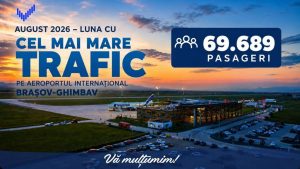 Aeroportul Brașov stabilește un nou record de pasageri: Aproape 70.000 în august și peste 400.000 în 2026