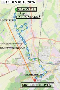 Traseu nou pentru linia de elevi TE 13