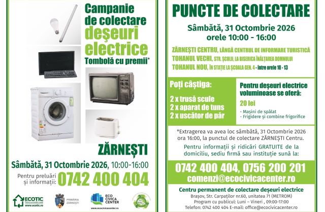 Campanie de colectare a deșeurilor electrice în Zărnești