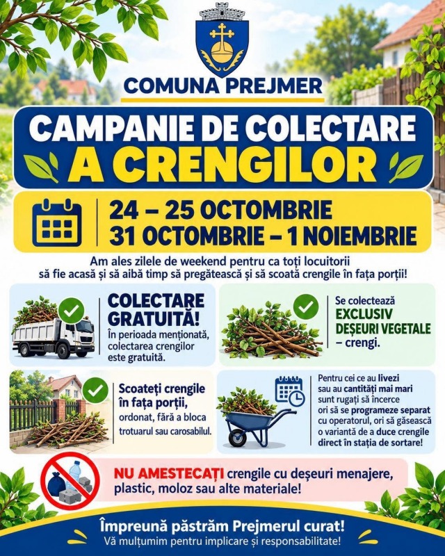 Prejmer: Campanie Gratuită de Colectare a Crengilor